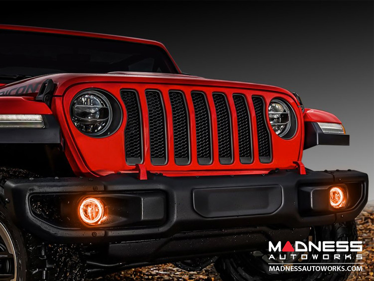 Jeep Wrangler JK Surface Mount Fog Light Halo Kit - Amber LED